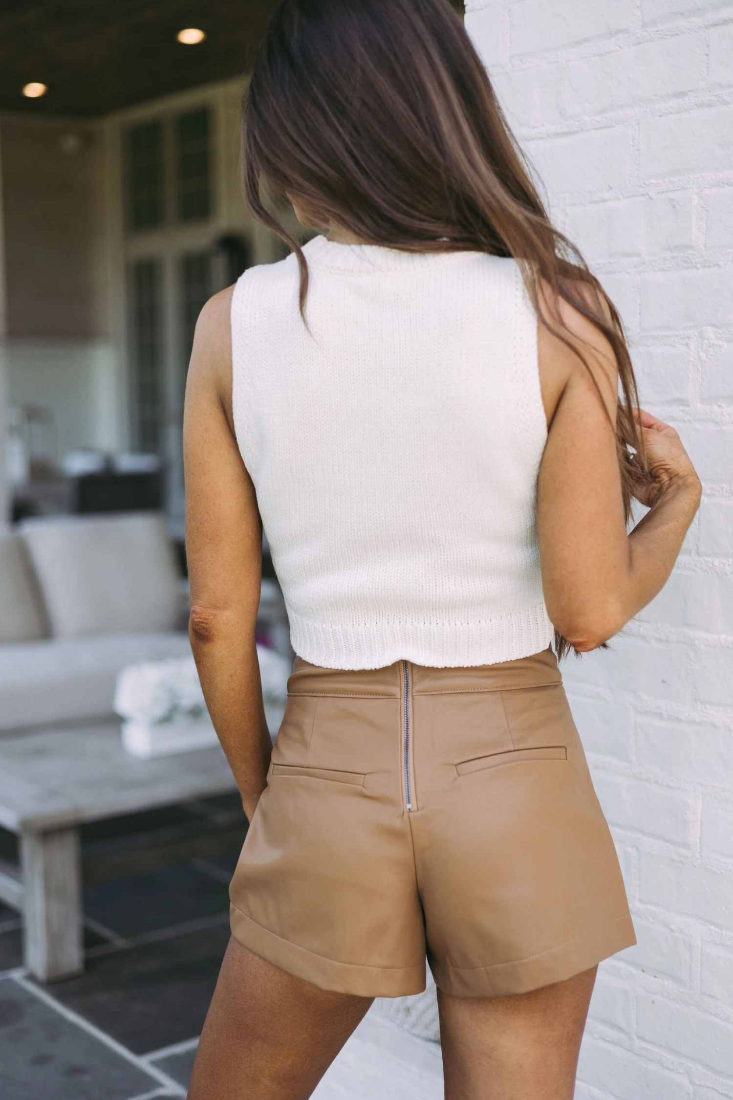 Brooklyn Sweater Knit Tank- White - Image 8