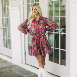 Dainty Waist Tie Floral Dress