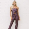 Leather Pants Set- Wine