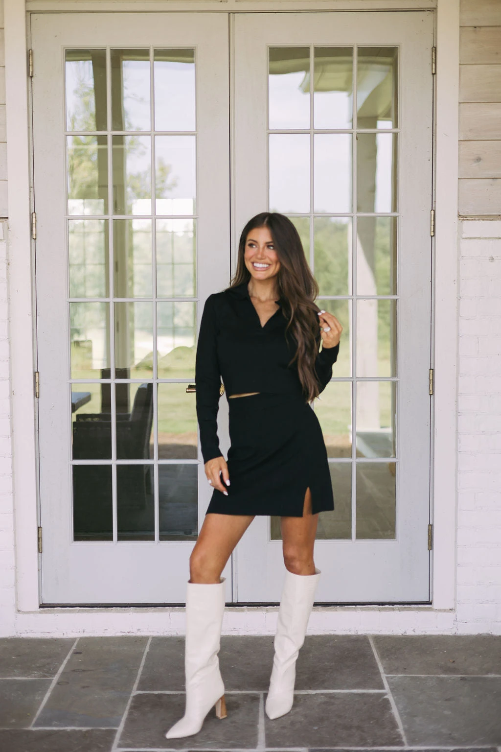 Annie Knit Skirt Set-Black - Image 2