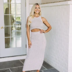 Carlie Knit Pencil Skirt Set