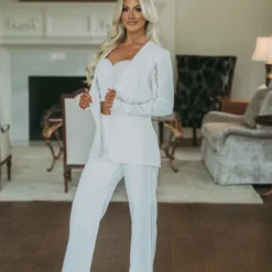 Pearl Detailed Dress Pants-White