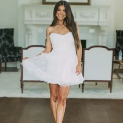 Strapless Sequin Tulle Dress