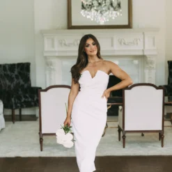 Florence Fitted Midi Dress- White