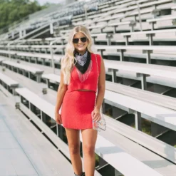 Stassi Sweater Knit Skirt Set-Red