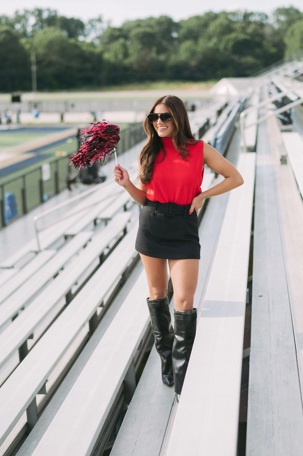 Muscle Sleeve Sweater- Red