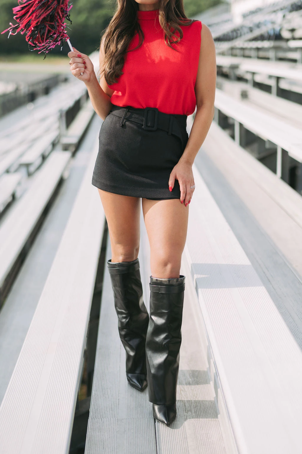 Muscle Sleeve Sweater- Red - Image 2