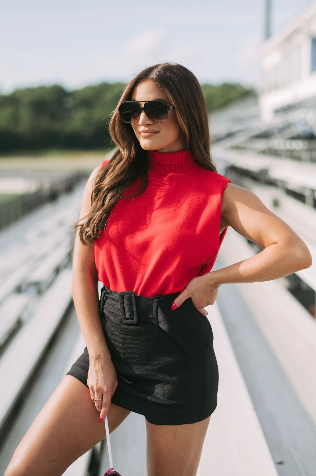 Muscle Sleeve Sweater- Red - Image 4