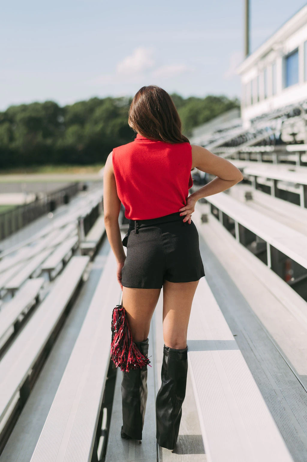 Muscle Sleeve Sweater- Red - Image 7