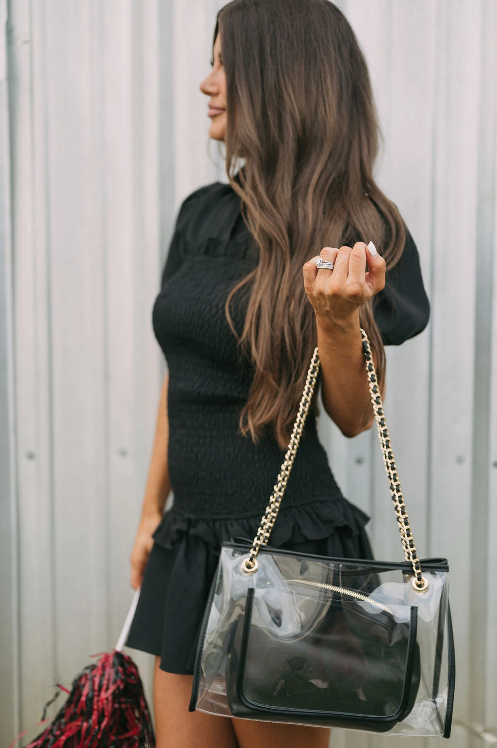 Cali Tote Bag- Black/Clear