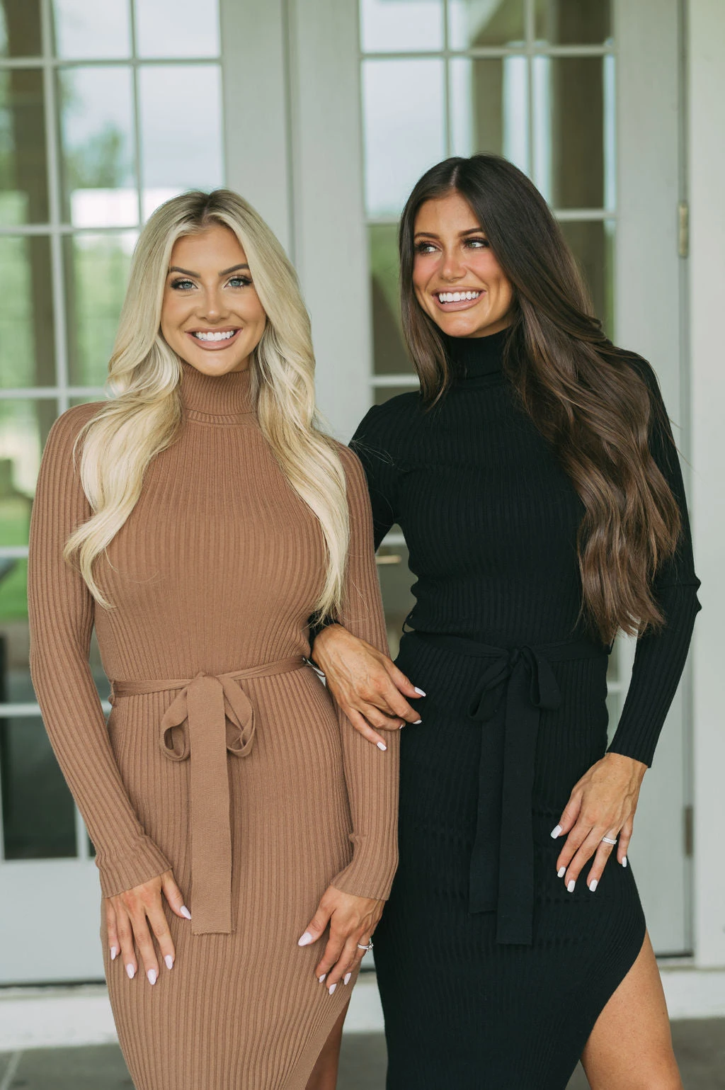 Blakely Ribbed Knit Midi Dress- Caramel - Image 13