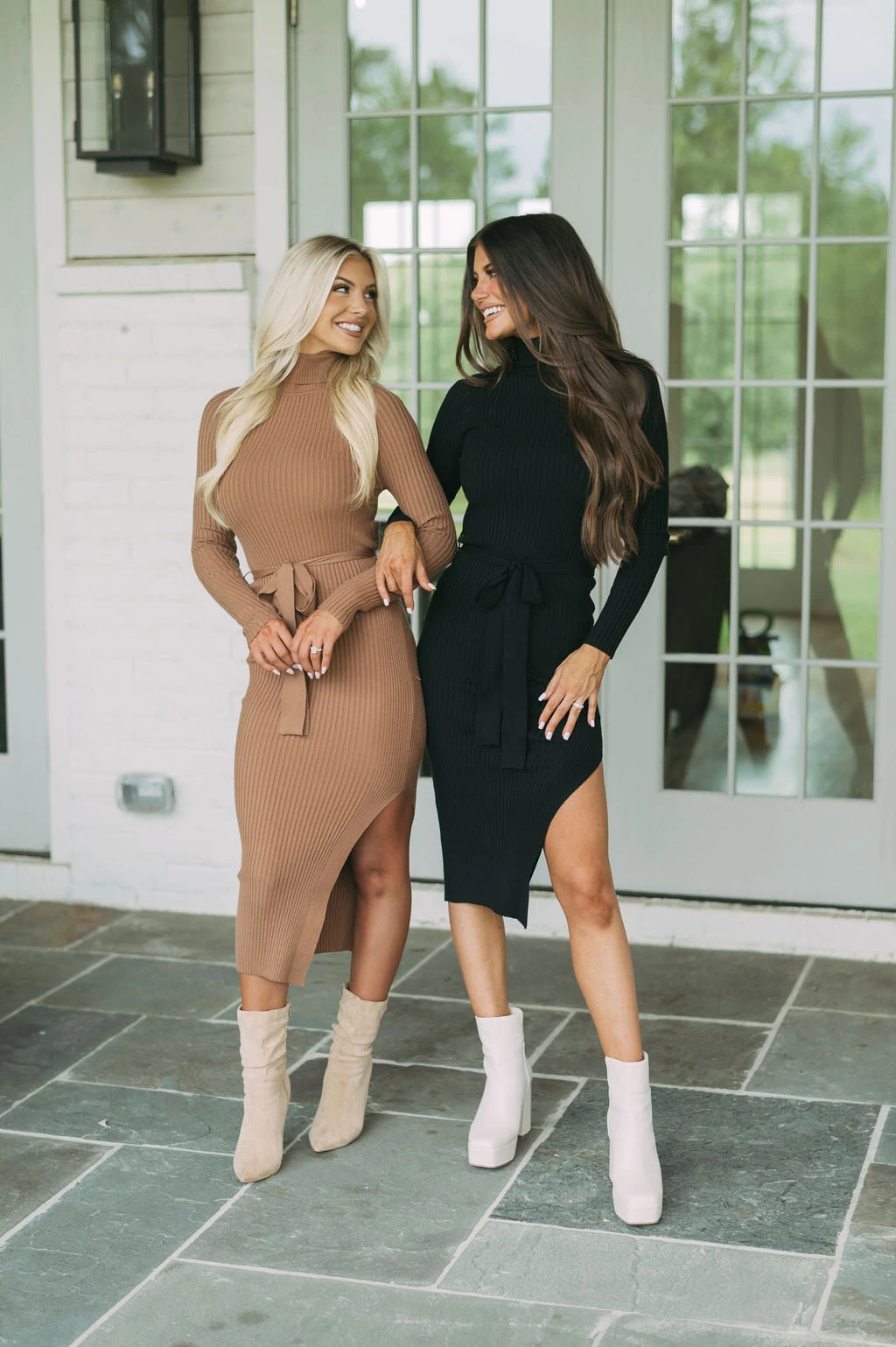 Blakely Ribbed Knit Midi Dress- Caramel - Image 11