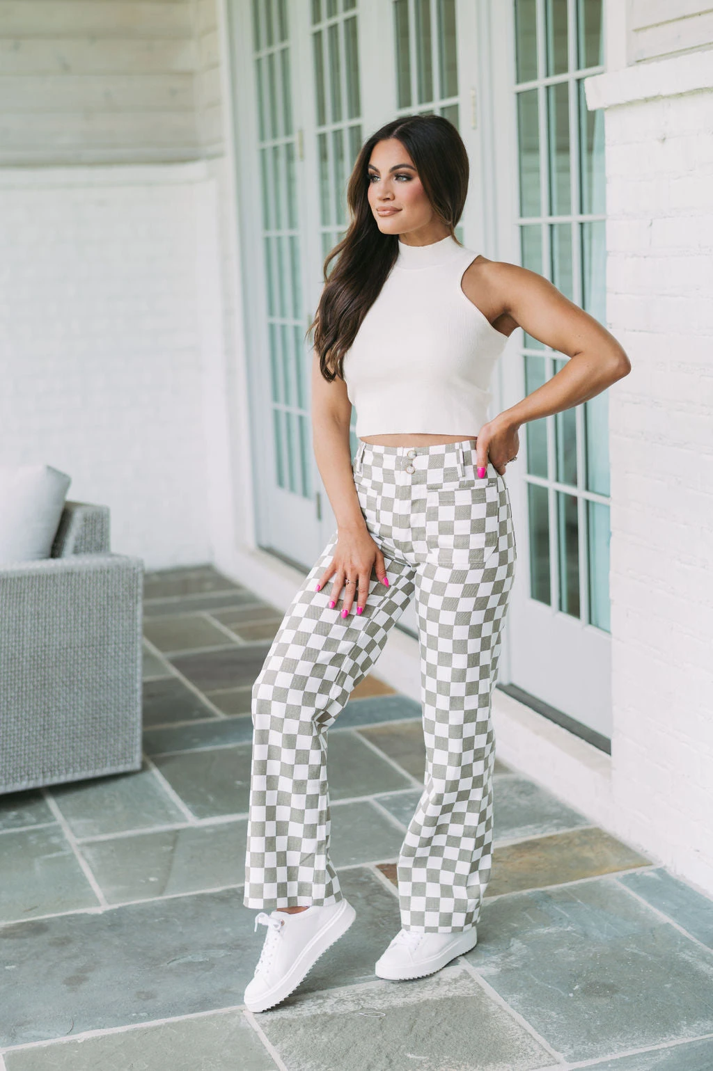 Checkered Print Pants - Image 7