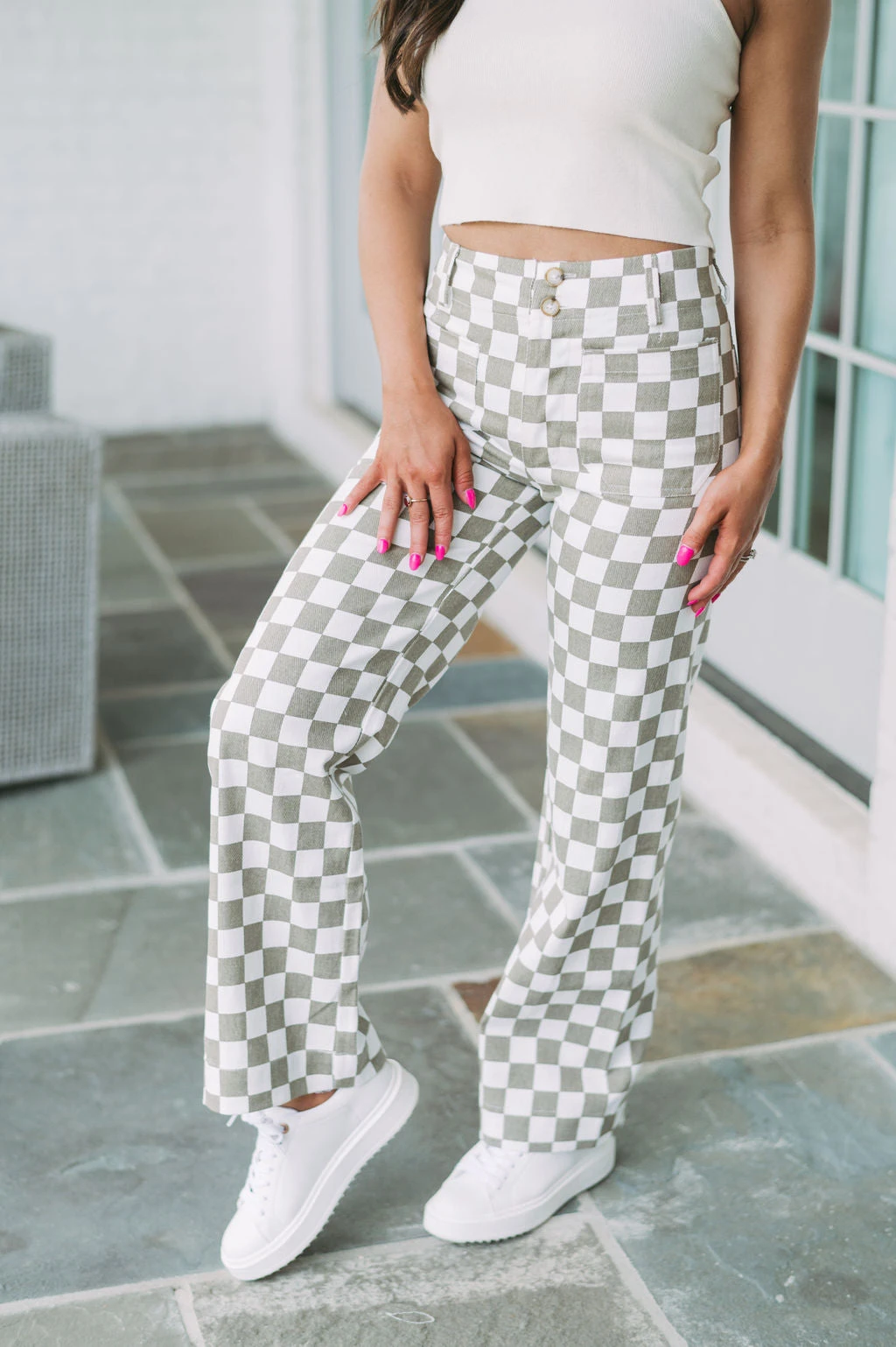 Checkered Print Pants - Image 3