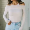 Blair OTS Layered Crop Top-Cream