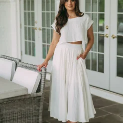 Linley Midi Skirt Set-Off White