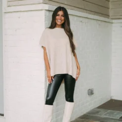 PREORDER // Side Slit Oversized Sweater- Beige // PREORDER 10/15