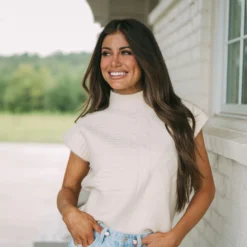 Stephanie Cable Knit Sweater- Light Beige