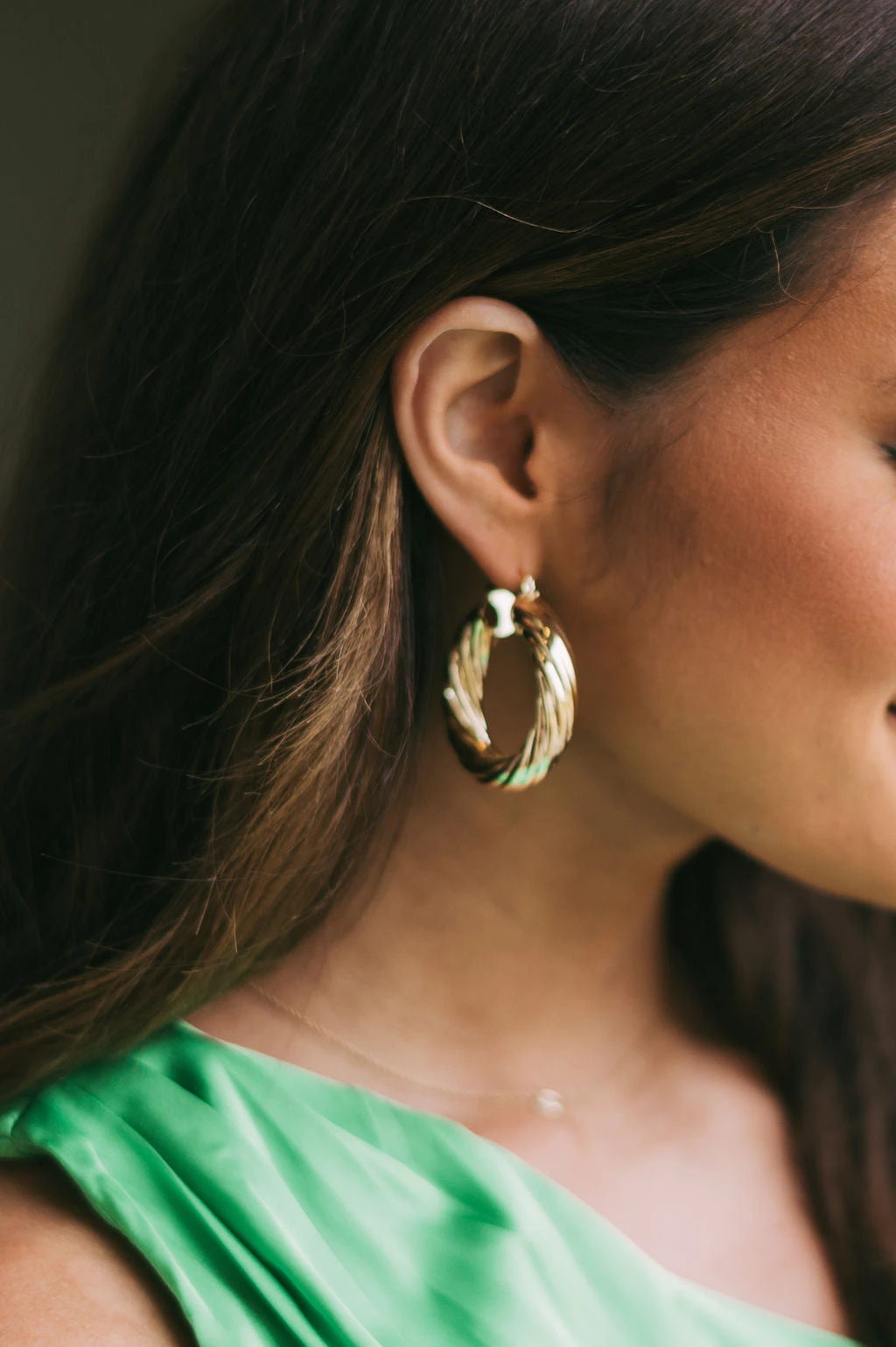 Twisted Gold Hoops - Image 3