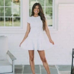 Sydney Ruffle Dress- White