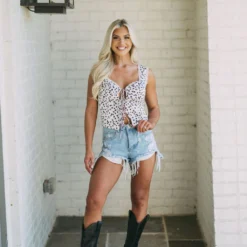 Floral Front Tie Top