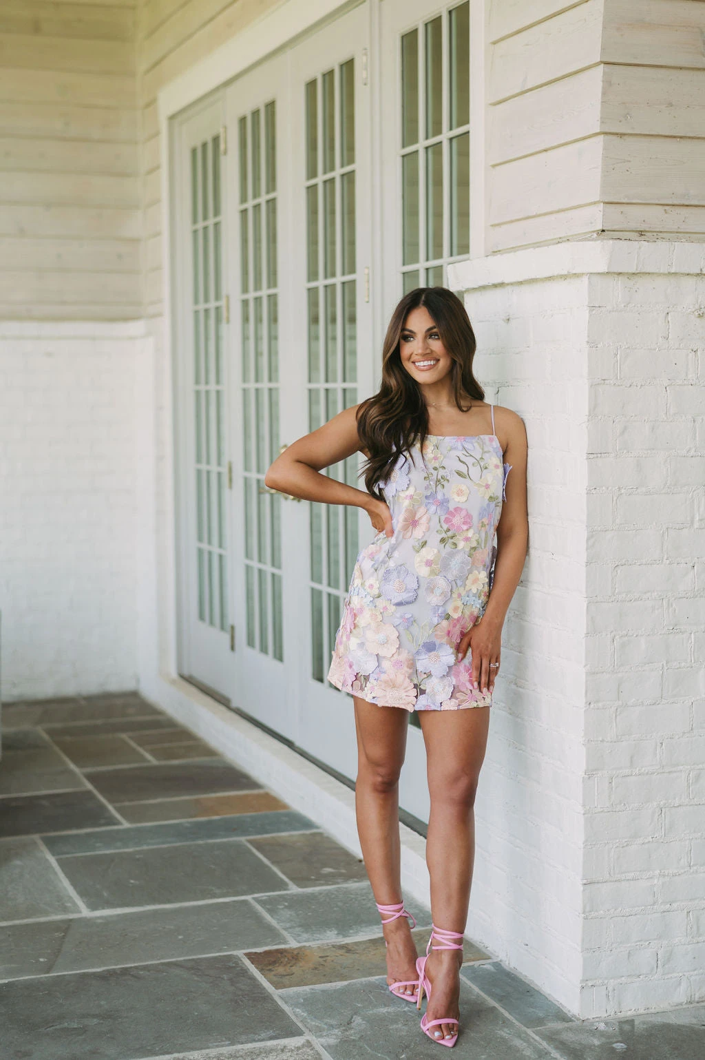 Mable Floral Applique Dress- Lilac Mix - Image 2