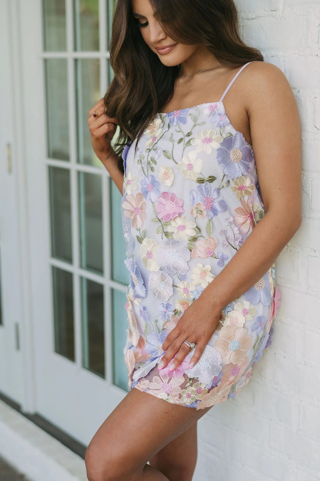 Mable Floral Applique Dress- Lilac Mix - Image 4