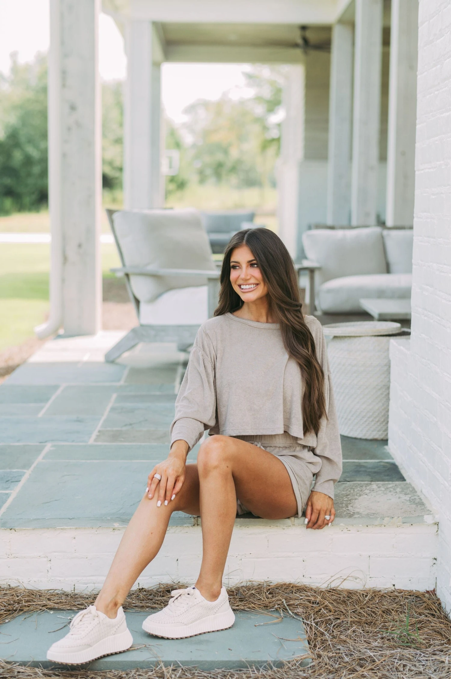 Ally French Terry Shorts Set-Mocha - Image 4