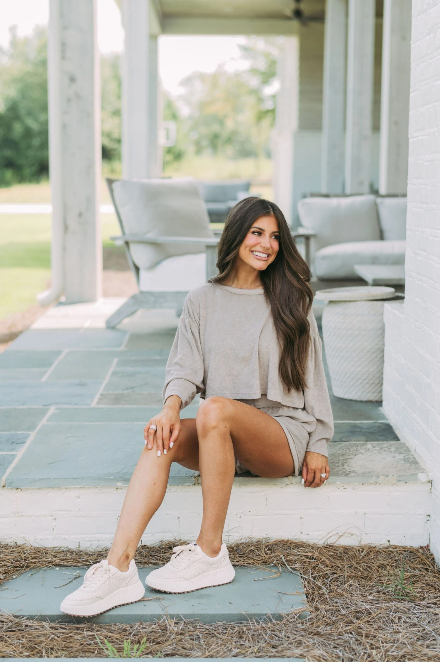 Ally French Terry Shorts Set-Mocha - Image 5