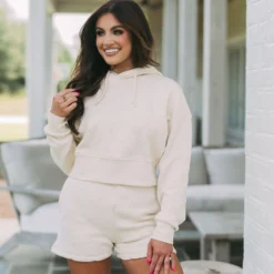 Quilted Lounge Set- Cream