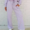 Wide Leg Drawstring Pants-Lavender