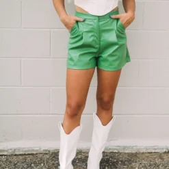 Ultra High Rise Faux Leather Shorts