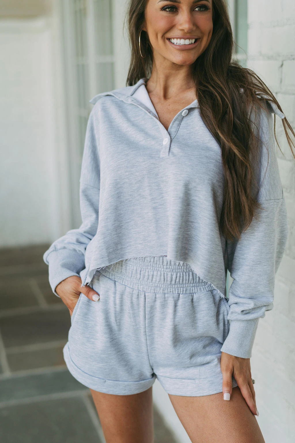 Ada French Terry Pullover-Heather Grey - Image 3