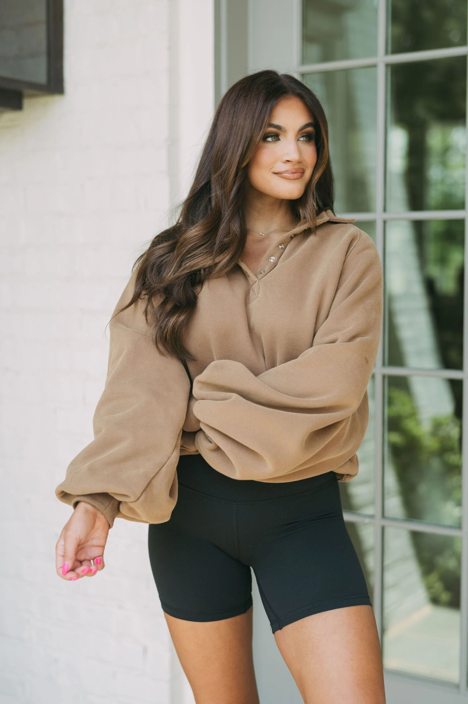 Brooklyn Mineral Washed Pullover-Brown - Image 8