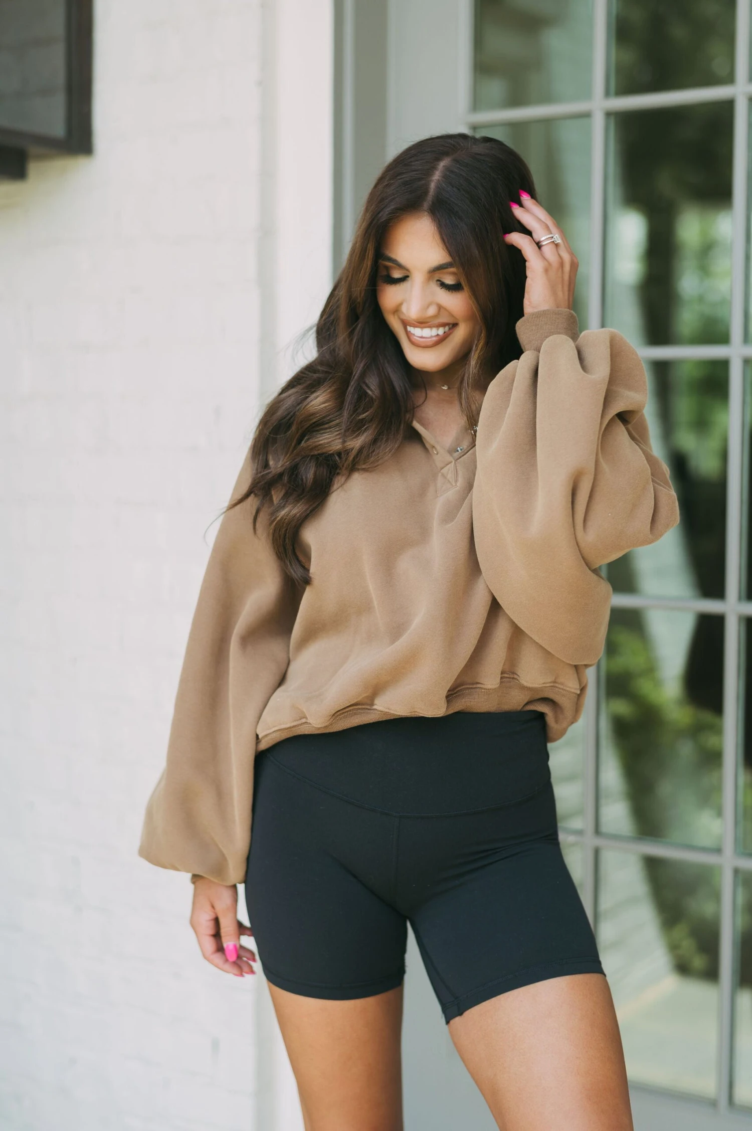 Brooklyn Mineral Washed Pullover-Brown - Image 5