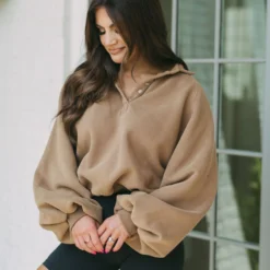 Brooklyn Mineral Washed Pullover-Brown