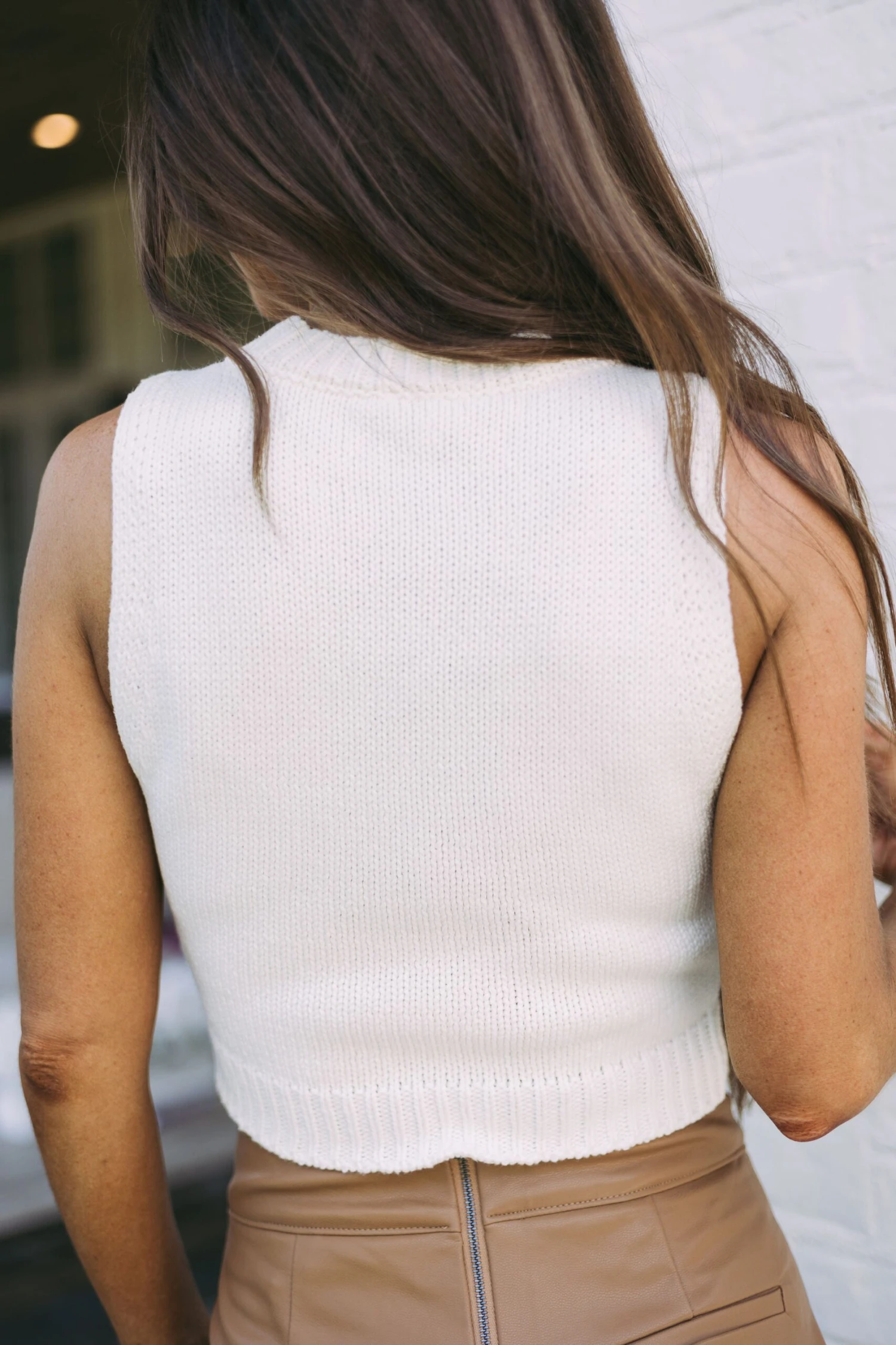 Brooklyn Sweater Knit Tank- White - Image 9