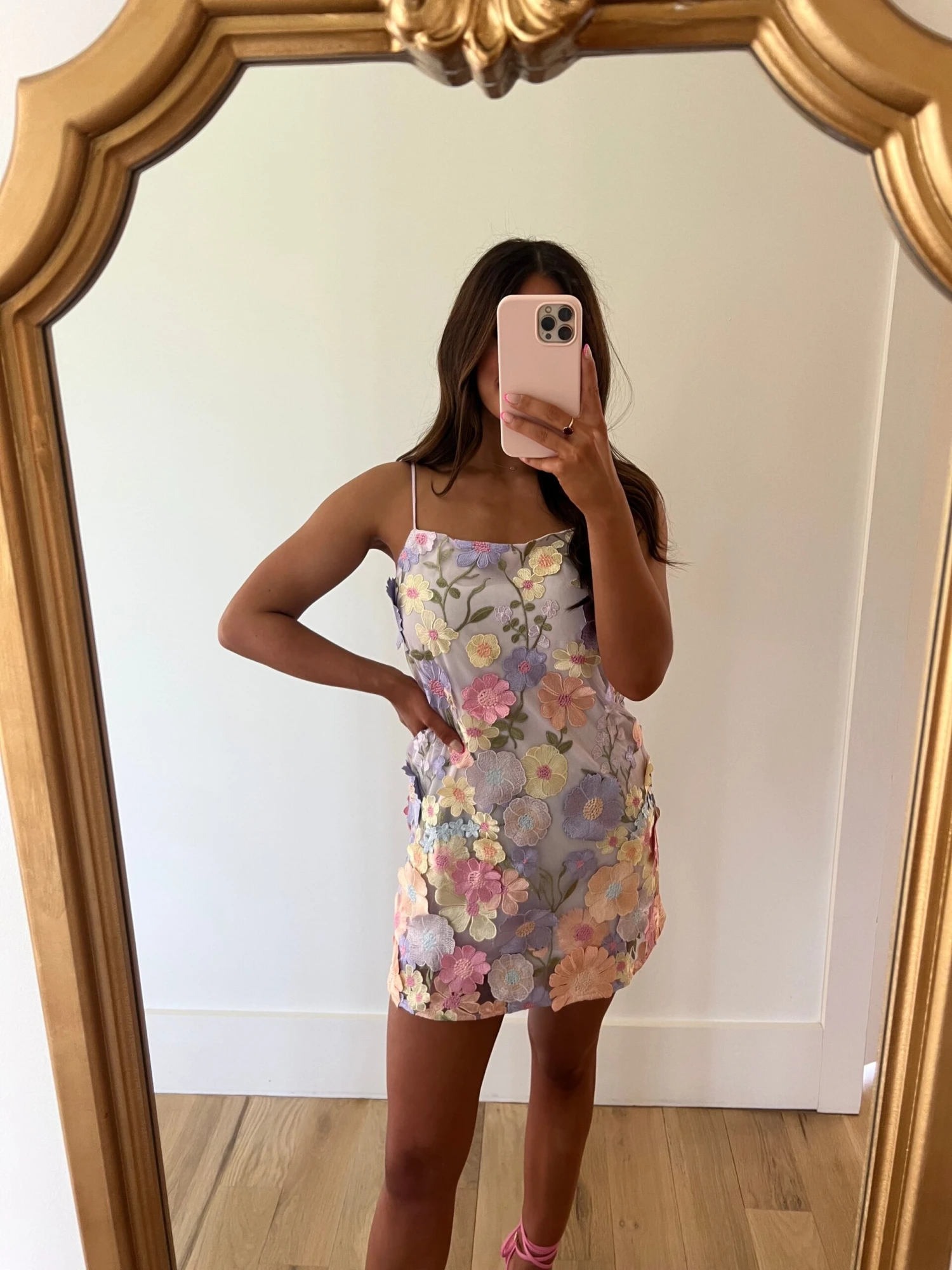 Mable Floral Applique Dress- Lilac Mix - Image 3