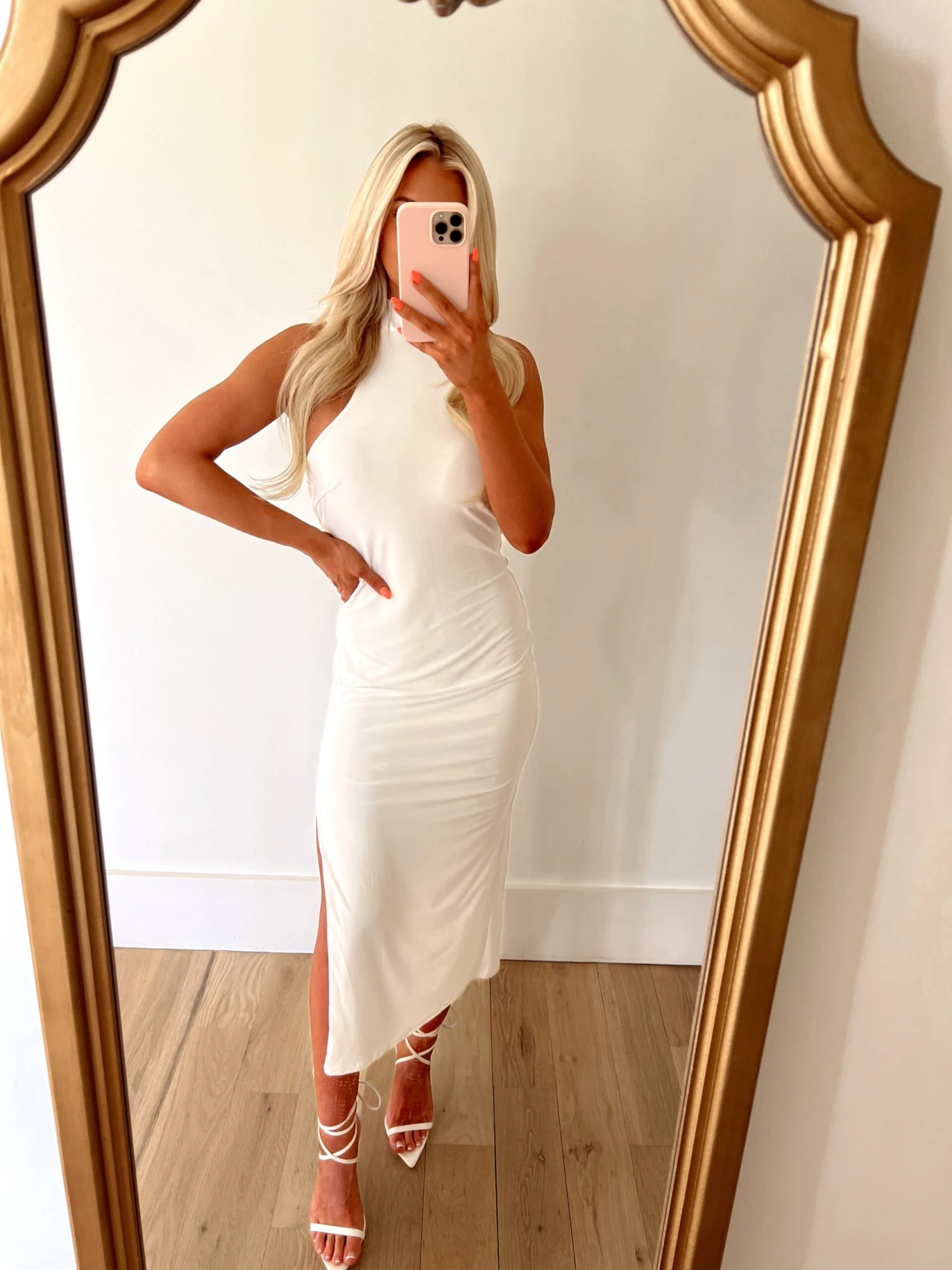 Venechia Halter Dress- White - Image 8
